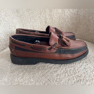 Deer Stags Newport Mens 10M Brown Leather Tassel Loafers Comfort Casual Shoes